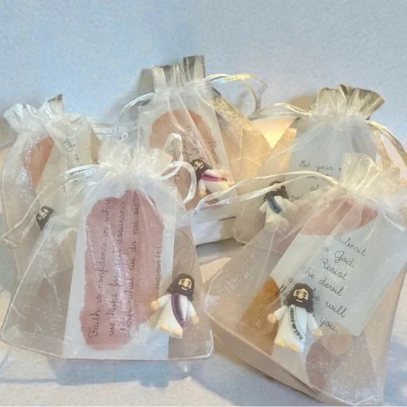 Christian Encouragement Gift Set (5 Bags) | Mini Jesus Figurines - Picture 2 of 3